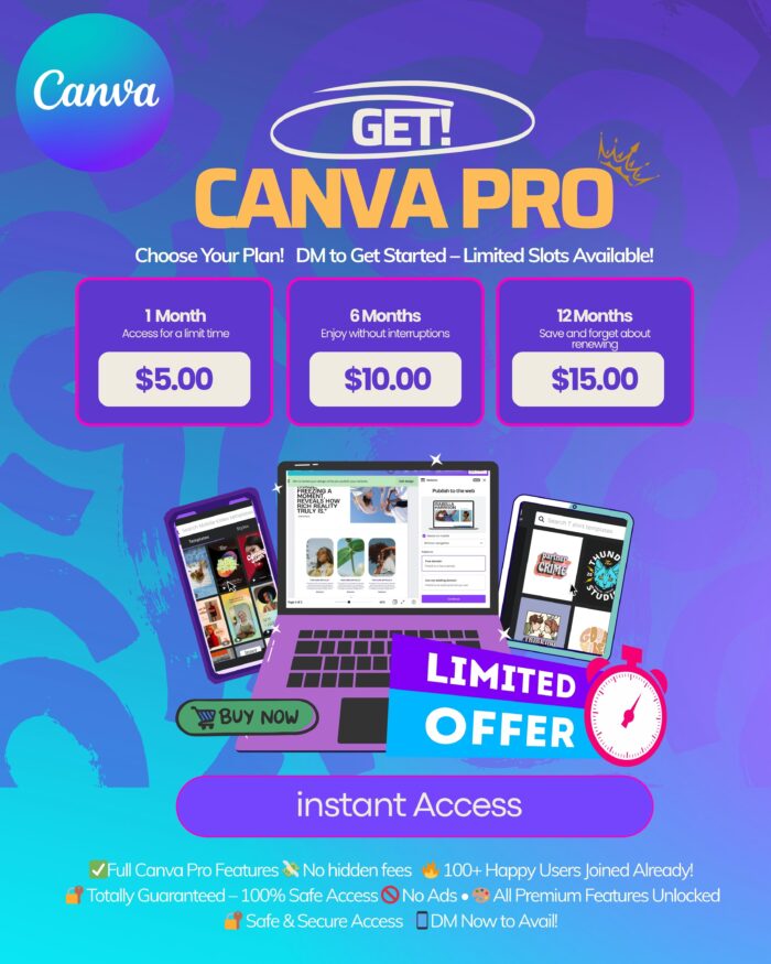 Exclusive Canva Pro Subscription – Limited Time
